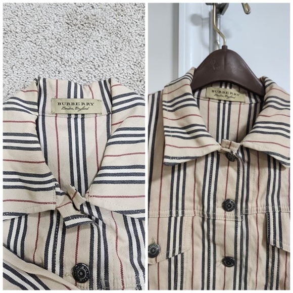 Authentic Burberry Stripe pattern cropped jacket - Picture 8 of 16